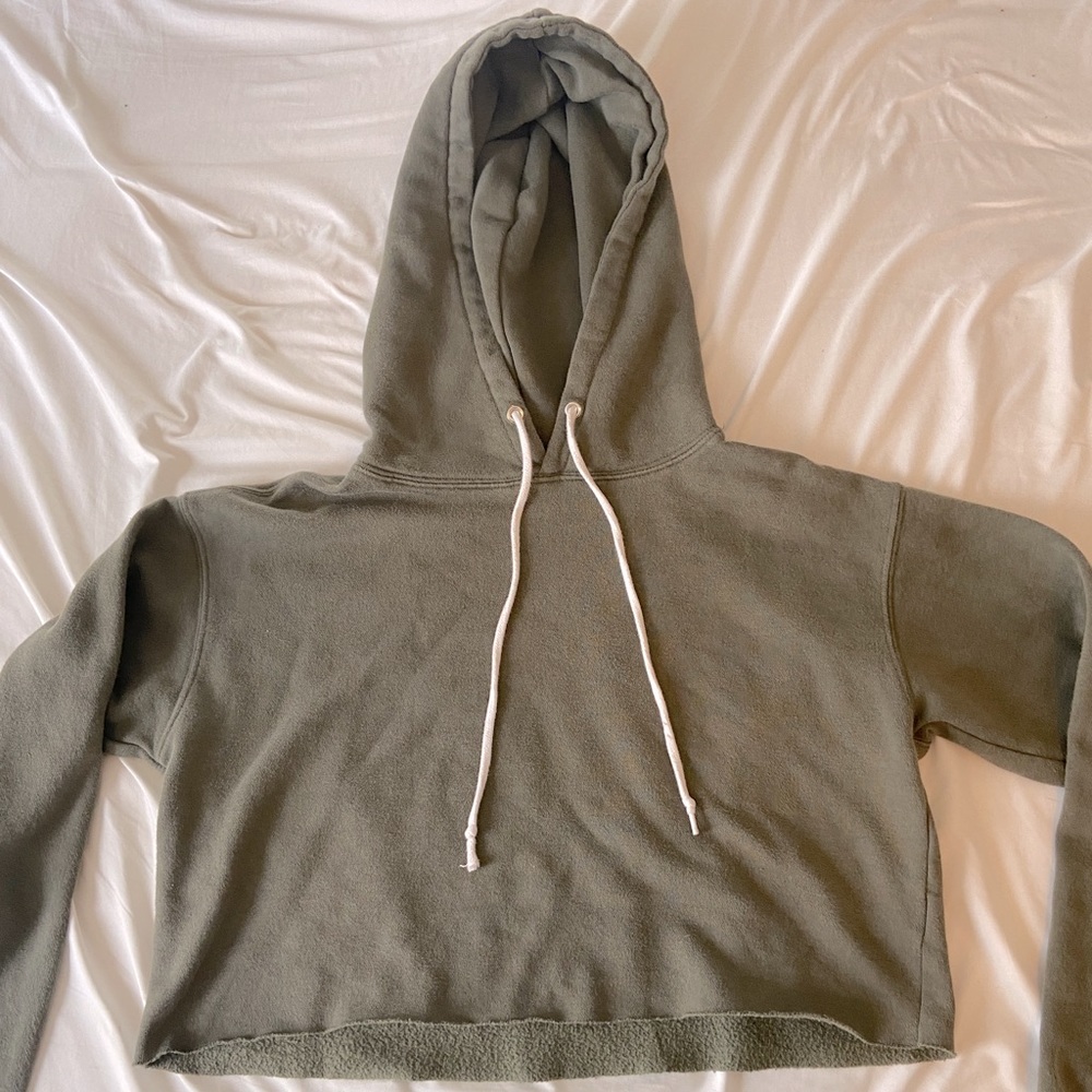 Wild Fable Green Cropped Hoodie.
